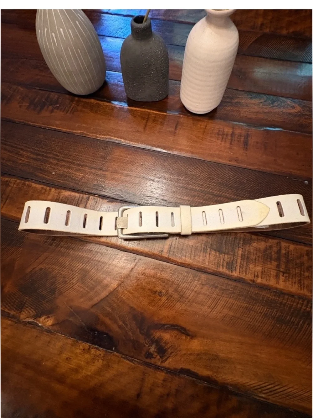 Free People We The Free Jona Belt ivory Distressed NWOT